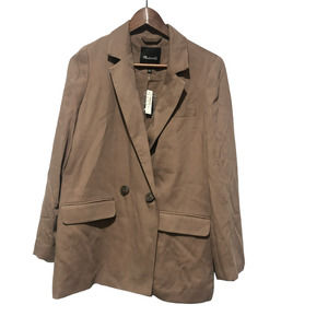 Madewell Womens Drapeweave Caldwell Double-Breasted Blazer  Brown Size S $168
